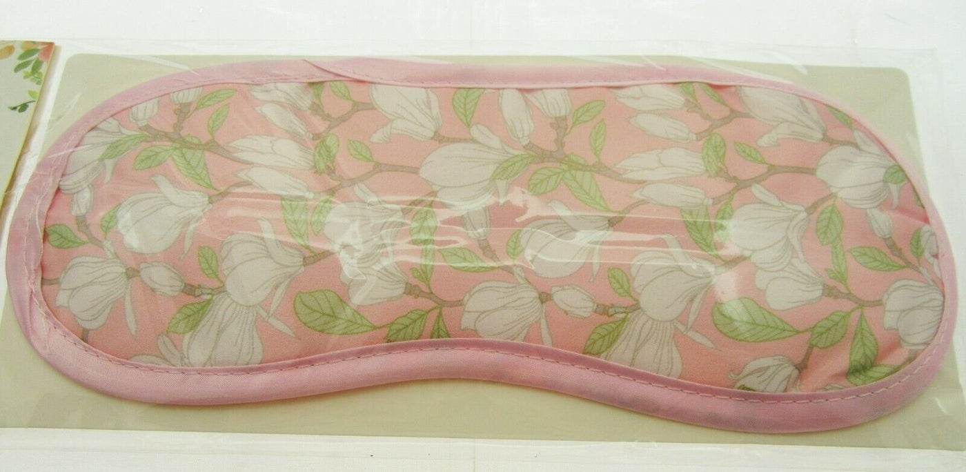 Pink Floral Eye Mask For Rest, Sleep, Meditation White Flowers