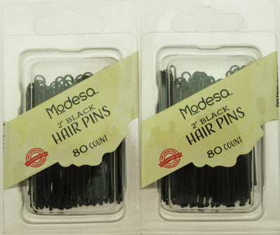 Modesa Hair Styling 2" Black Hair Pins 160 pc Lot