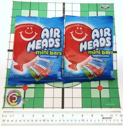 Airheads Mini Bars Chewy Taffy Candy Air Head 3.62oz bag ~ Lot of 2 sweets