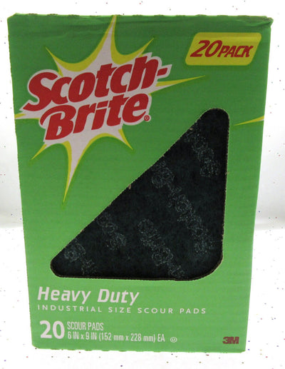 20pc Scotch Brite Heavy Duty Industrial Size Scour Pads 6"x9" 3M