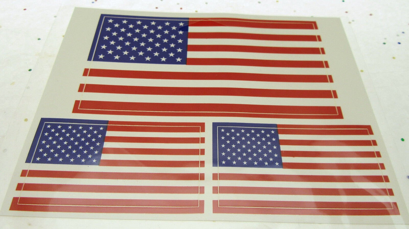 USA Flag Decal ~ For Cars or Trucks ~ 3 Patriotic Exterior Decals