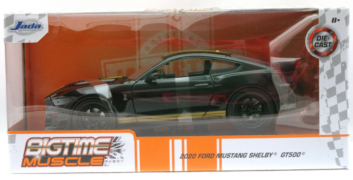 2020 Ford Mustang Shelby GT500 ~ Die Cast Car ~ Big Muscle ~ Black ~ 1:24