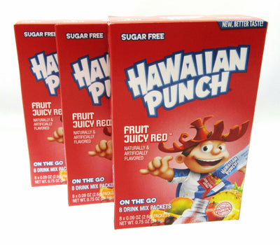 Hawaiian Punch Fruit Juicy Red ~ New Taste! ~ Sugar Free ~ Drink Mix ~ Lot of 3
