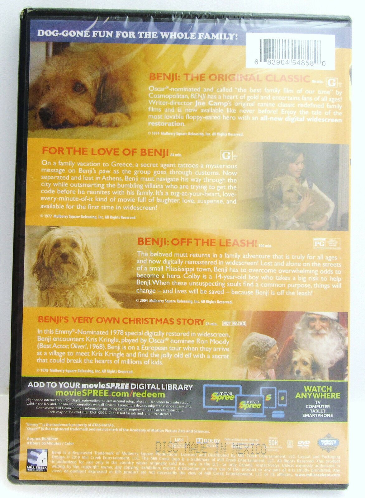 Benji ~ 1974 1977 1978 2004 ~ 4 Movie Collection ~ Family Film ~ New DVD