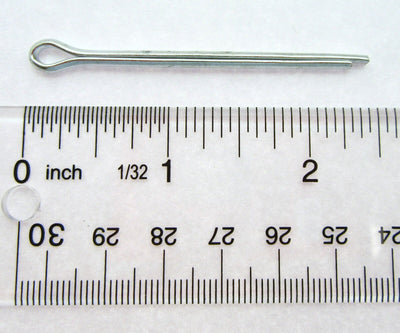 Cotter Split Pin ~ 1/8 inch x 2 inch ~ Extra Long ~ Zinc Plated ~ 4 Pack