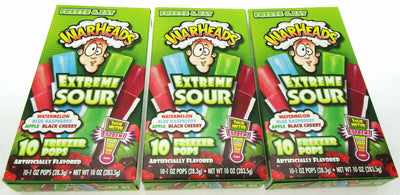 WARHEADS Extreme Sour Freezer Pops 10 freeze pops ~ Lot of 3