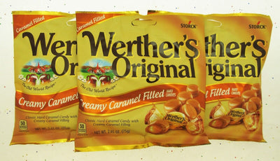 Werther's Original Creamy Caramel Filled 2.65oz Bags Werthers Candies ~ Lot of 3