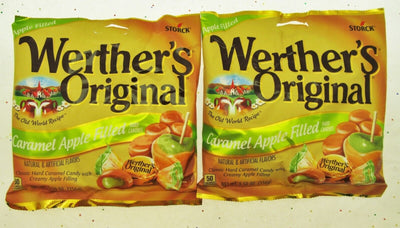 Werther's Original Caramel Apple Filled 5.5oz Bags Werthers Candies ~ Lot of 2
