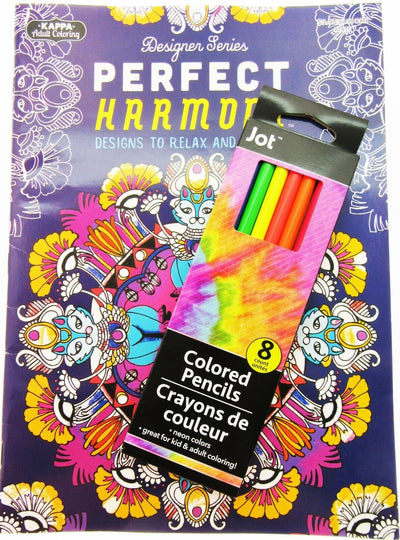 32 page Kappa Adult Coloring Book Perfect Harmony Craft Art Neon Color Pencils