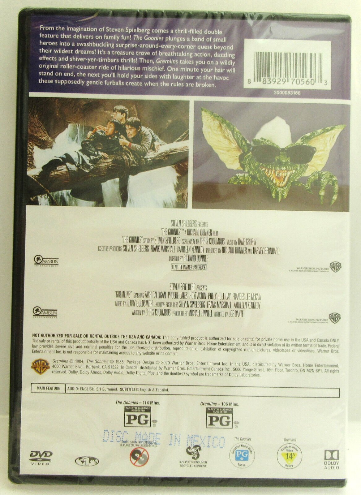 The Goonies & Gremlins ~ 2-Film Collection ~ Movie ~ New DVD