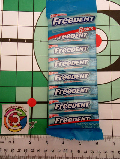 Wrigley's Freedent Gum 8 pack Spearmint 40 Sticks candy ~ Lot of 2 Minty