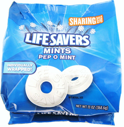 Lifesavers ~ Pep O Mint ~ Individually wrapped Hard candy ~ 13oz Bag