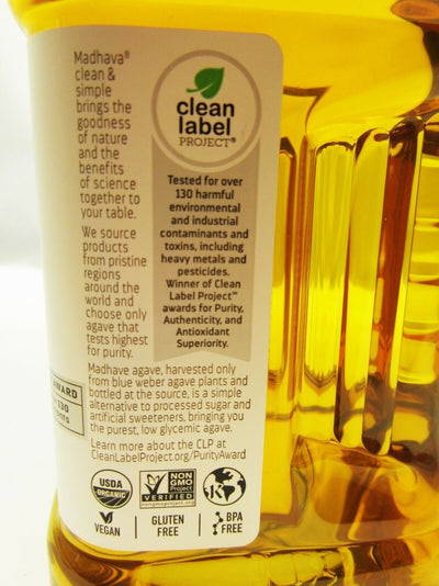 100% Blue Agave Sweetener ~ Organic Non-GMO ~ Golden Light ~ 46oz Bottle