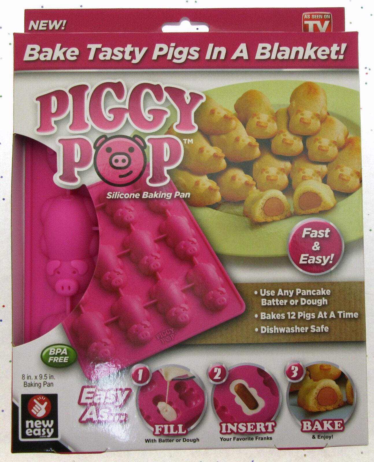 Piggy Pop ~ Silicone Mold Tray ~ Bake Tasty Pigs In A Blanket