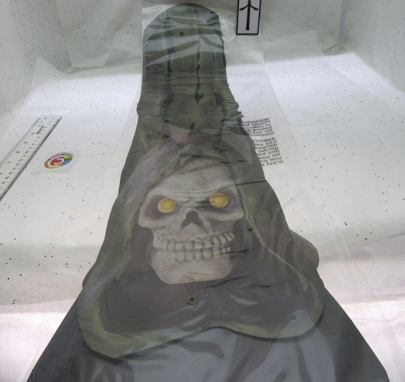 Door Spook ~ Skeleton in Robe ~ Happy Halloween! ~ Scary ~ Door Decor