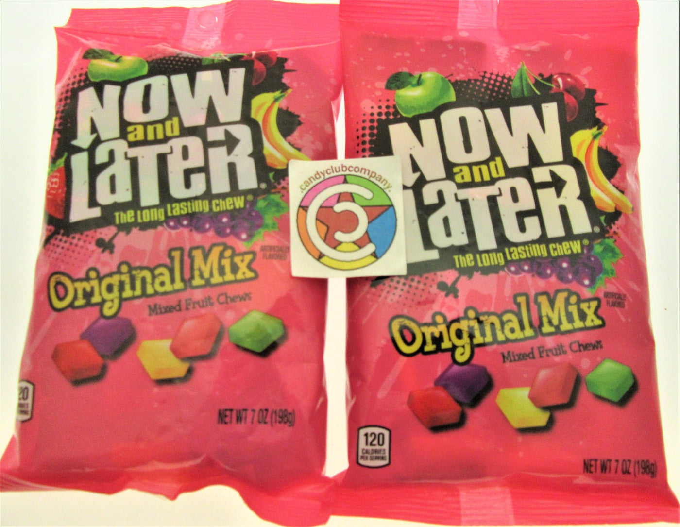 Now and Later ~ Original Mix ~ Mixed Fruit Chews Candy ~ 7oz Bag ~ Lot of 2