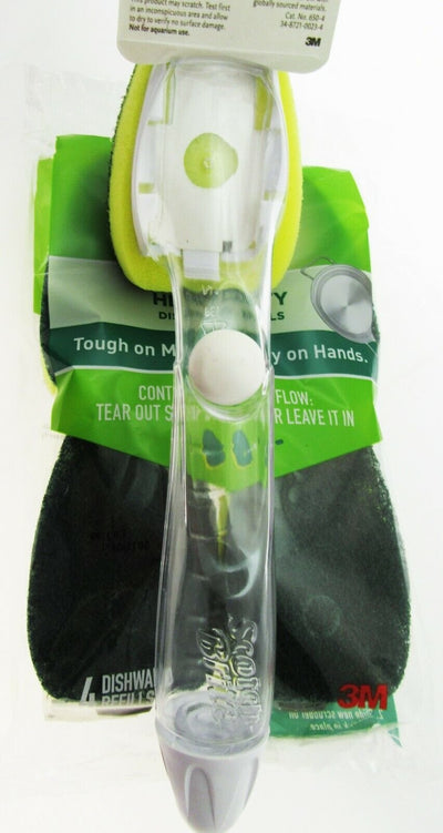 Scotch-Brite Dishwand Soap Dispenser Heavy Duty Scrubber Refills Kitchen Scour N