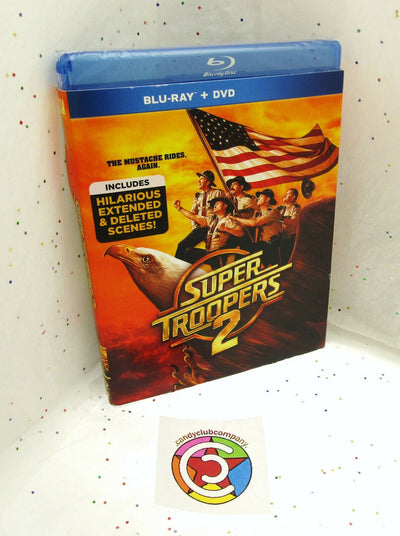 Super Troopers 2 ~ The Mustache Rides Again ~ 2018 ~ Movie ~ New Blu-ray + DVD