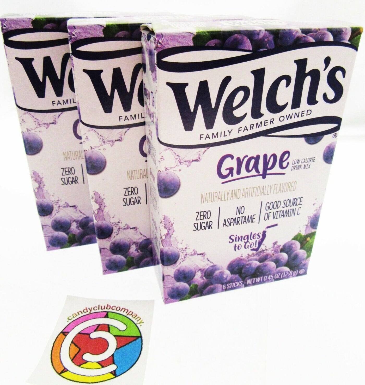 Welch's Grape ~ Packets ~ Low Calorie ~ Grape Drink Mix ~ Lot of 3