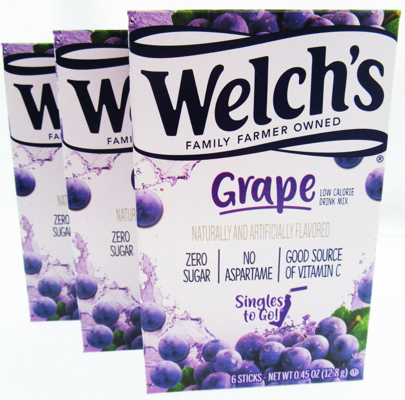 Welch's Grape ~ Packets ~ Low Calorie ~ Grape Drink Mix ~ Lot of 3