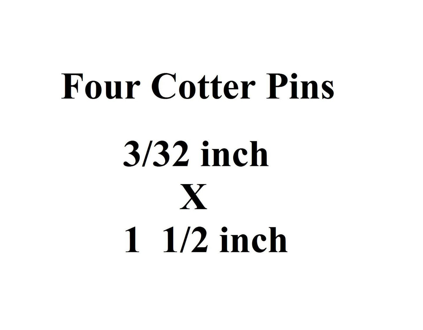 Cotter Split Pin ~ 3/32 inch x 1 1/2 inch ~ Extra Long ~ Zinc Plated ~ 4 Pack