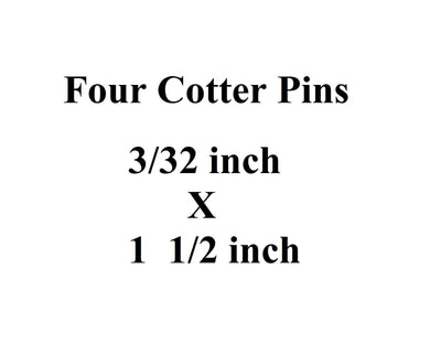 Cotter Split Pin ~ 3/32 inch x 1 1/2 inch ~ Extra Long ~ Zinc Plated ~ 4 Pack