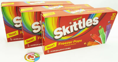 Skittles Freezer Pops ~10 freeze pop box ~ Lot of 3