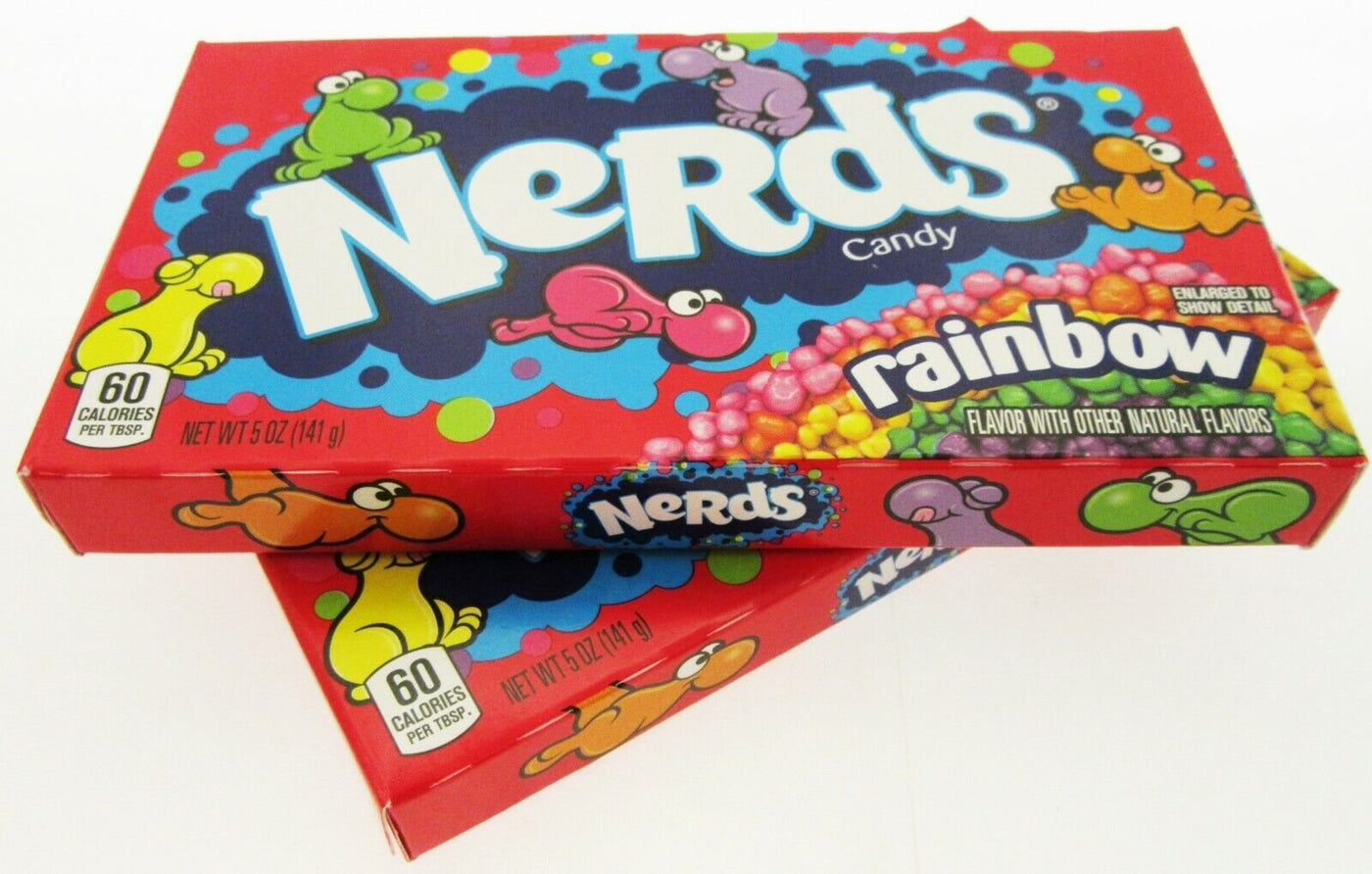 2 Pack - Rainbow Nerds 5oz (141.7g) box tiny tangy crunchy candy