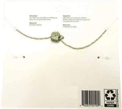 Skeleton Hands Necklace ~ Halloween Jewlery ~ Rhodium Plated