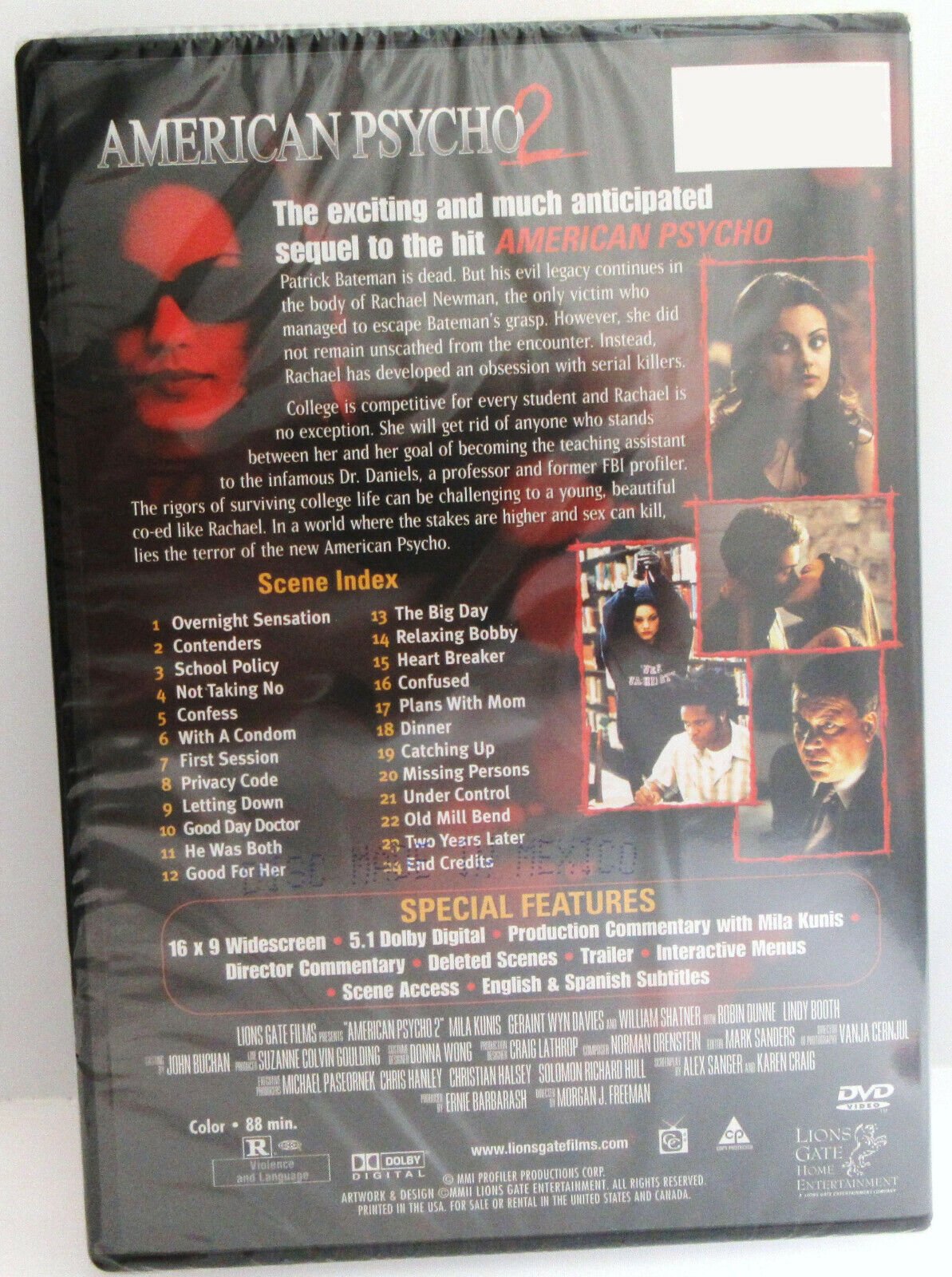 American Psycho 2 (2002) ~ Mila Kunis ~ Black Comedy Horror ~ Movie ~ New DVD
