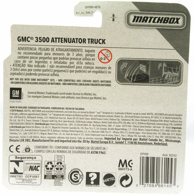Matchbox Working Rigs ~ GMC 3500 Attenuator Truck ~ Metal
