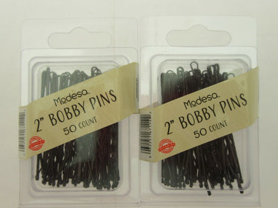 Modesa Hair Styling 2" Black Bobby Pins 100 pc Lot