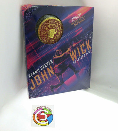 John Wick 1, 2 & 3 ~ 3 Movies Includes Replica Oath Marker ~ New Blu-ray + DVD