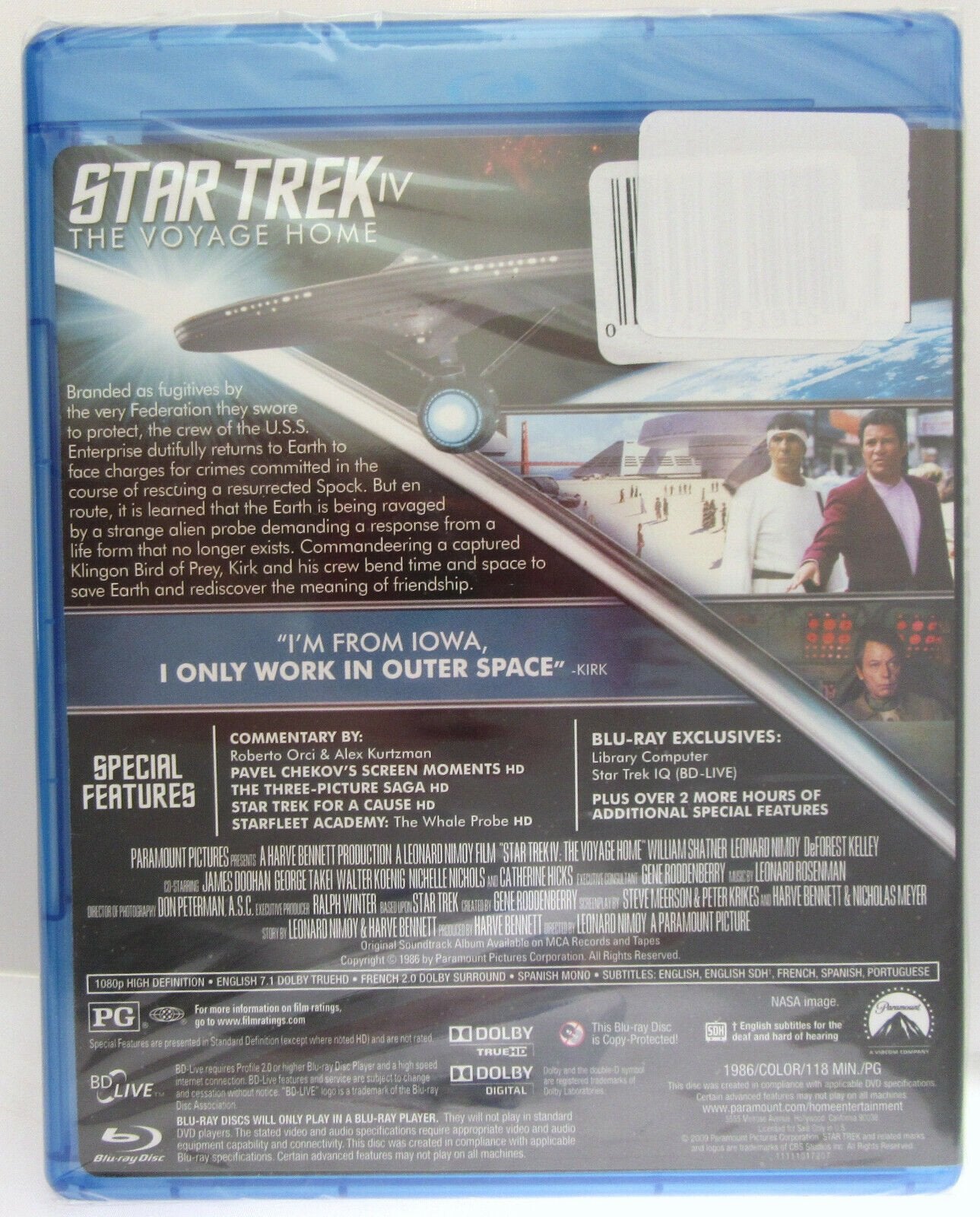 Star Trek 4: The Voyage Home ~ Shatner Nimoy  ~ Movie ~ New Blu-ray disc