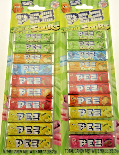 Pez ~ Assorted Fruit And Sours (B) ~ 10 pack 2.9oz ~ Lot of 2