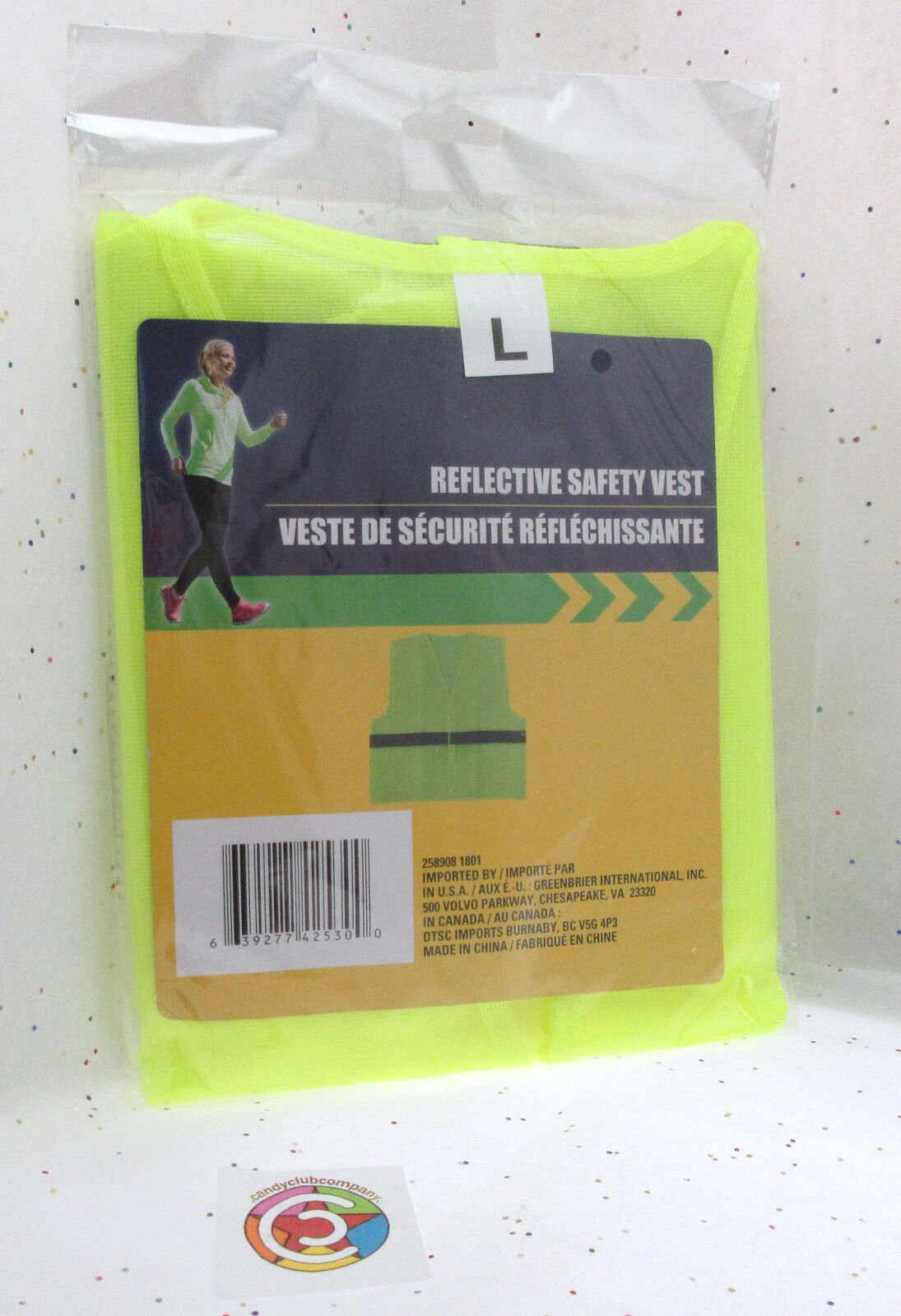 Reflective Safety Vest Bright Yellow ~ Size Large ~ Breathable Material