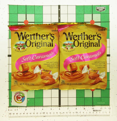 Werther's Soft Caramels 4.51oz Bag Chews Pink Label Soft Candies ~ Lot of 2