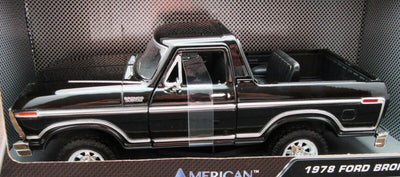 1978 Ford Bronco ~ Black ~ 1:27 Die Cast ~ American Legends