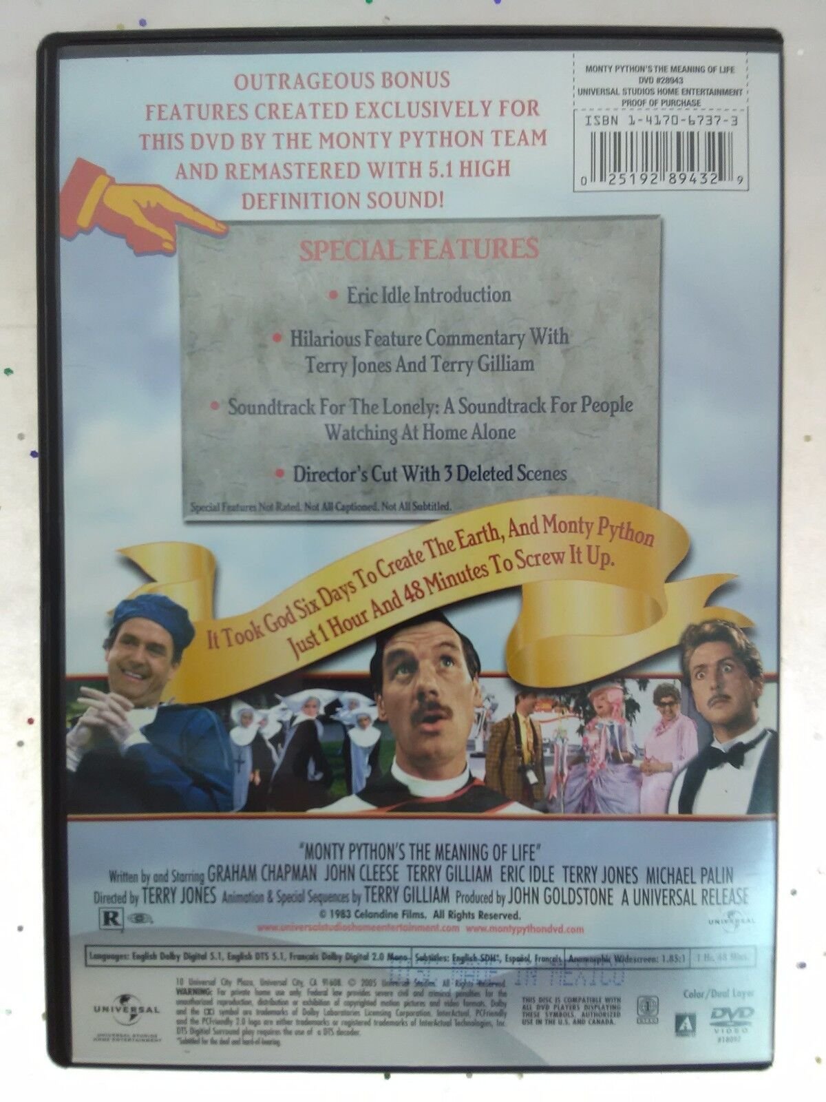 Monty Pythons the Meaning of Life Movie Comedy Popcorn DVD
