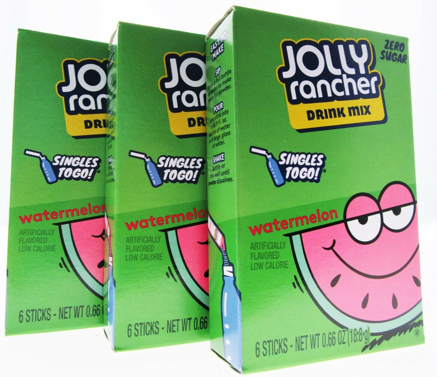 Jolly Rancher Singles Water Drink Mix ~ Sugar Free ~ 3 Boxes Watermelon