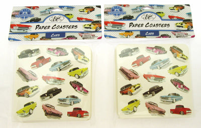 1950s Theme Car ~ 25 Bar Drink Paper Coasters ~ Lot of 2