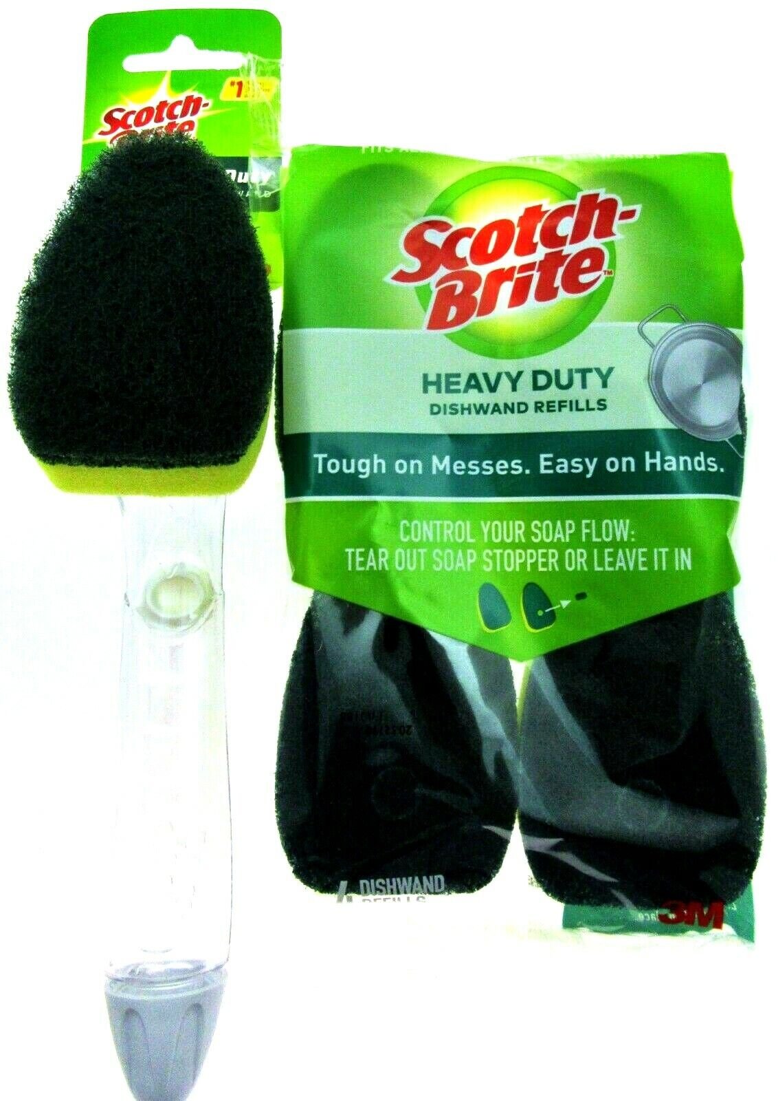 Scotch-Brite Dishwand Soap Dispenser Heavy Duty Scrubber Refills Kitchen Scour N