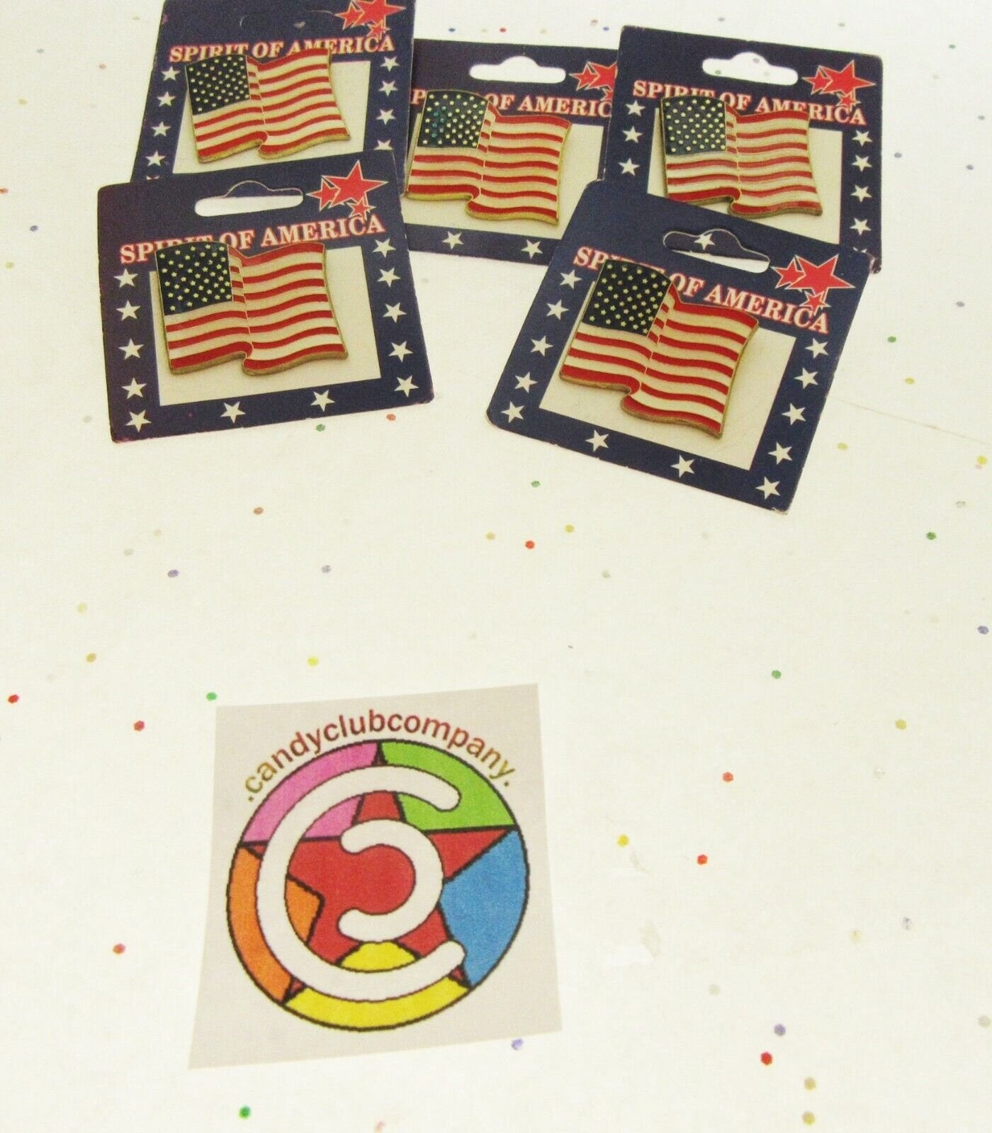 5 Spirit of America Flag Lapel Pins Patriot Holiday Memorial Veterans July 4th