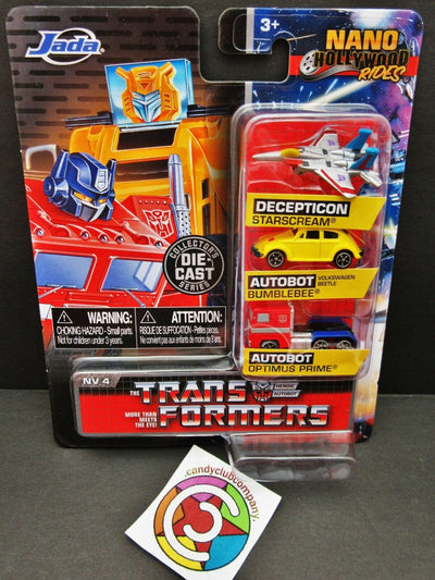 TRANSFORMERS Starscream Optimus Prime Bumblebee VW Die Cast Nano Hollywood Rides