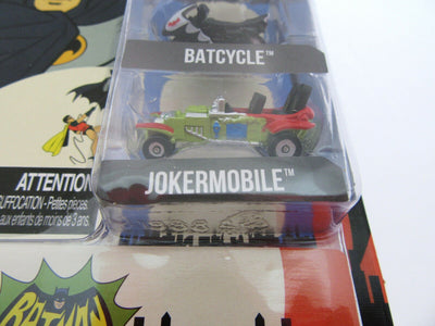 BATMAN Nano Hollywood Rides ~ Batmoblie, Batcycle & Jokermobile Die Cast