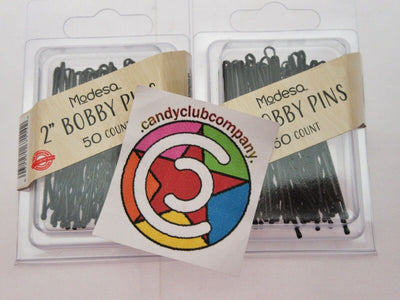 Modesa Hair Styling 2" Black Bobby Pins 100 pc Lot