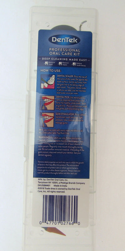 DenTek Professional Oral Care Kit 3pc Dental Dentist Tooth Teeth Scaler mouth