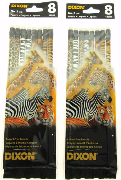 8 Animal Print Pencils ~ Dixon ~ Lot of 2