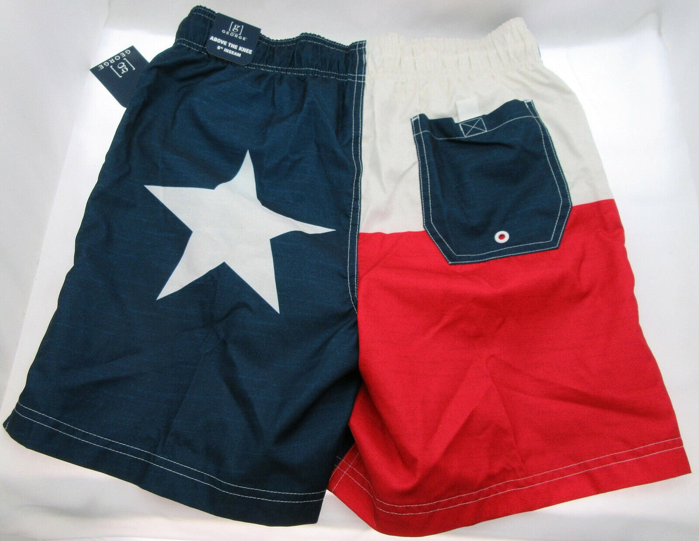 Texas State Flag Swim Trunks 28-30 ~ S / CH ~ Patriotic Shorts Lone Star