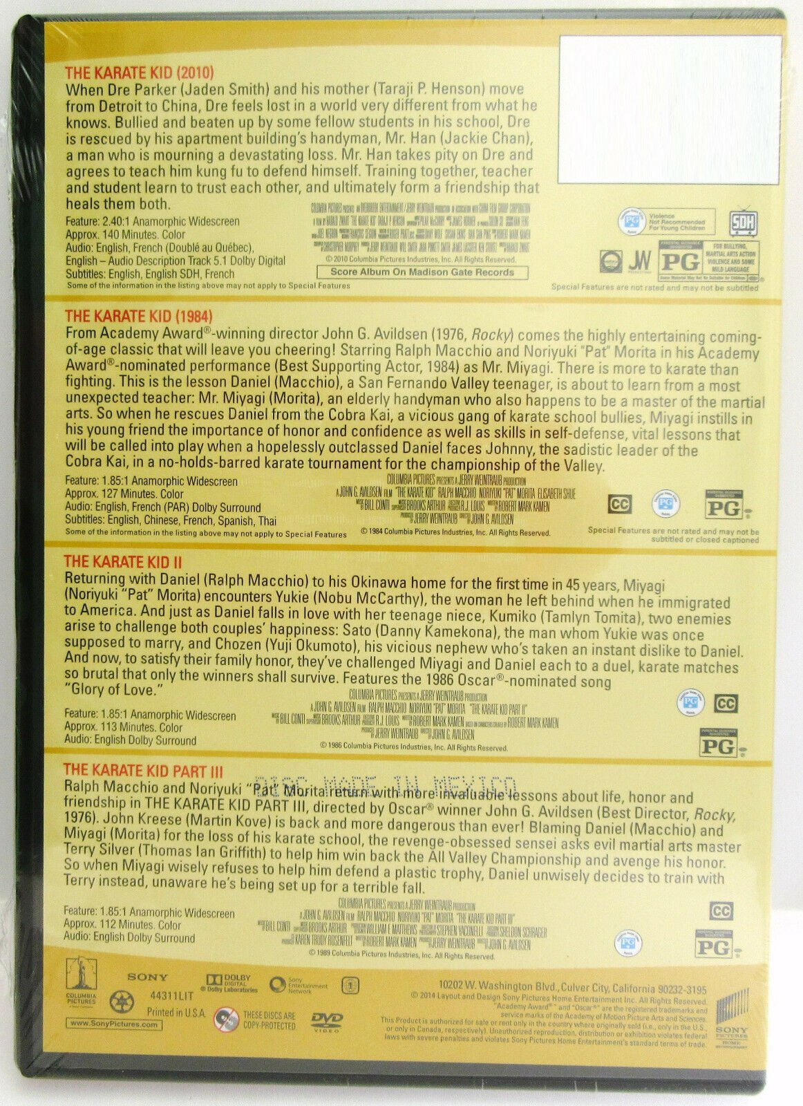 The Karate Kid Part 1, 2, 3, 4* ~ Ralph Macchio, Jaden Smith ~ Movie ~ New DVD